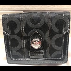 COACH Black C fabric Legacy wallet